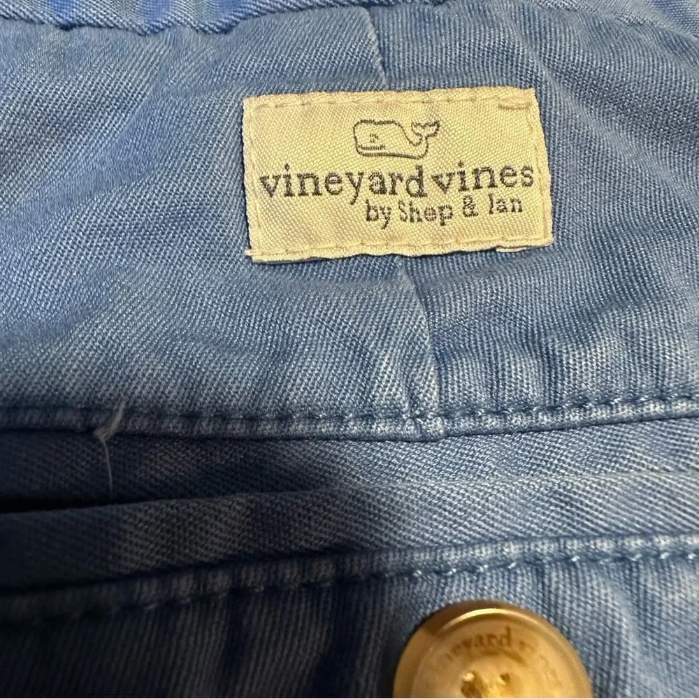Vineyard Vines Men's Shorts Blue Breaker Short Cotton Size 40 Flat Front Casual‎